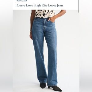 Curve Love High Rise Loose Jeans - Blue